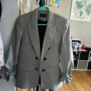 1. State plaid/ checkered black and white pattern blazer